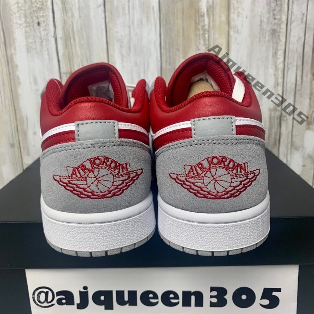 Air Jordan 1 Low Smoke Grey Red - Picture 5 of 6